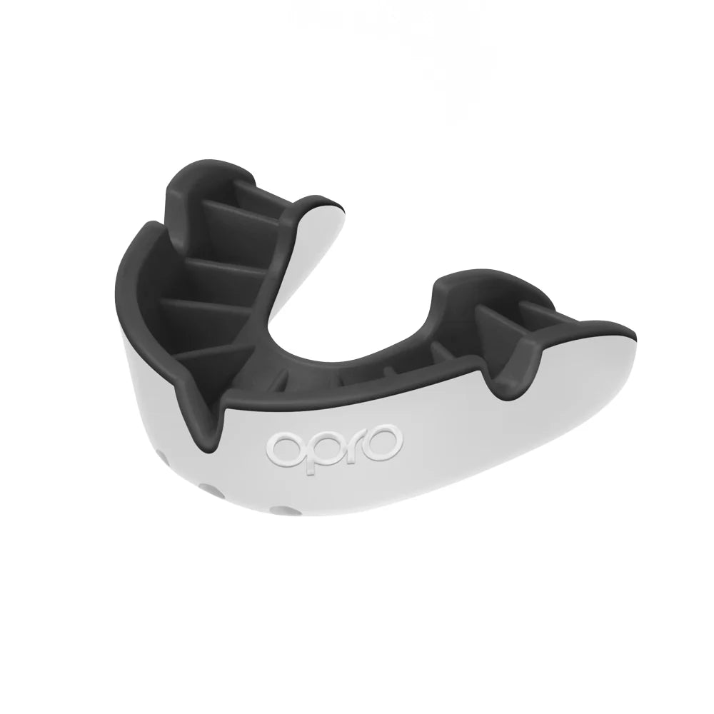 Opro Junior Silver Level Self-Fit Mouth Guard - White / Black