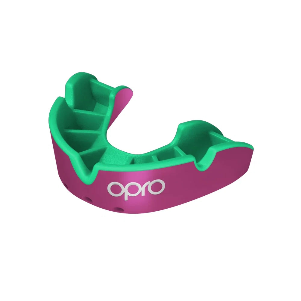 Opro Junior Silver Level Self-Fit Mouth Guard - Pink / Green