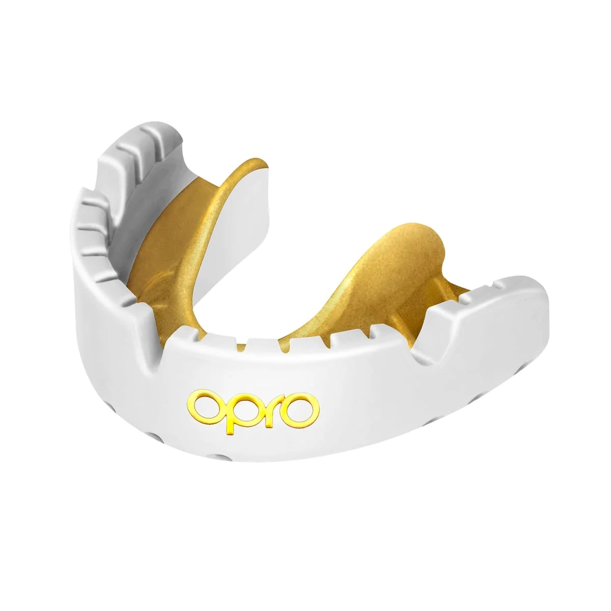 Opro Adult (10+) Gold Level Self-Fit Mouth Guard for Braces - White / Gold