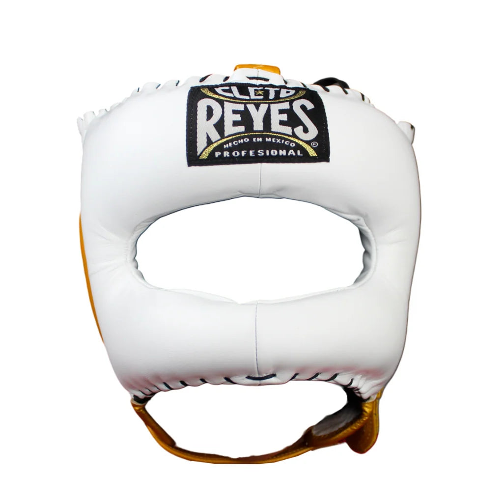 Cleto Reyes Headguard With Nylon Pointed Face Bar - White / Gold