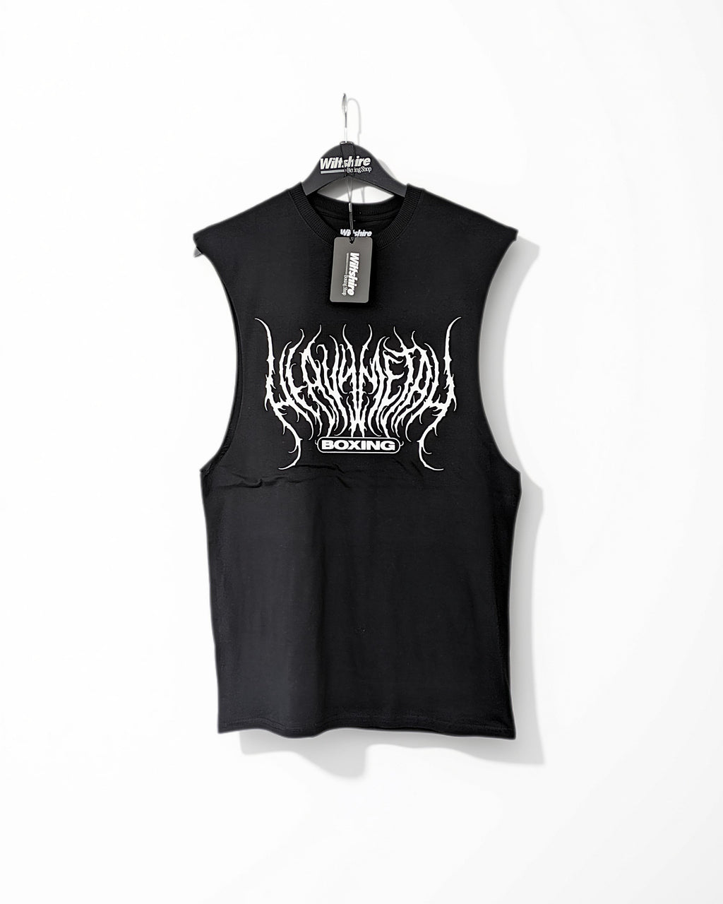 Wiltshire Boxing Shop 'Heavy Metal Boxing' Oversized Skater-Fit Vest - Black