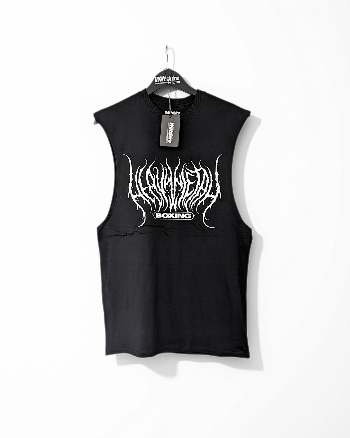 Wiltshire Boxing Shop 'Heavy Metal Boxing' Oversized Skater-Fit Vest - Black