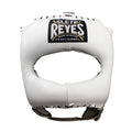 Cleto Reyes Headguard With Nylon Pointed Face Bar - White / Silver