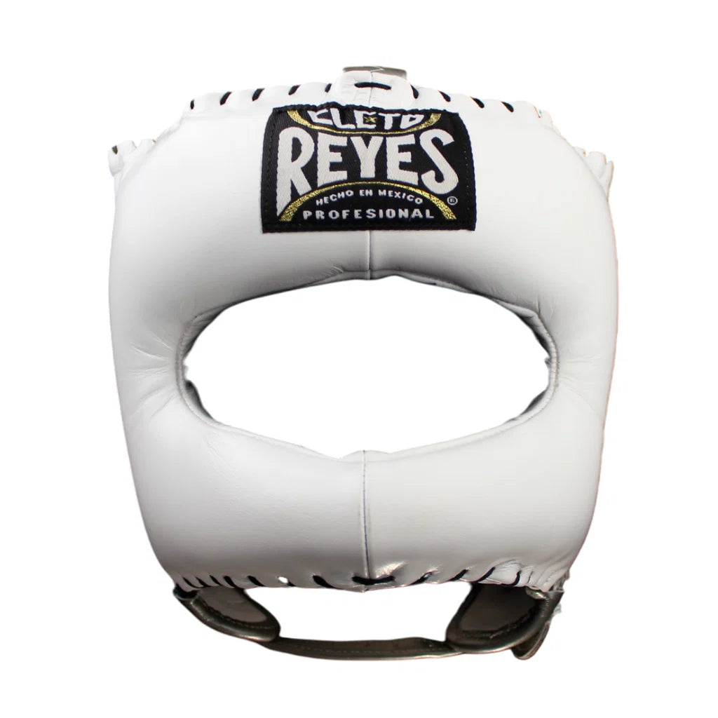 Cleto Reyes Headguard With Nylon Pointed Face Bar - White / Silver