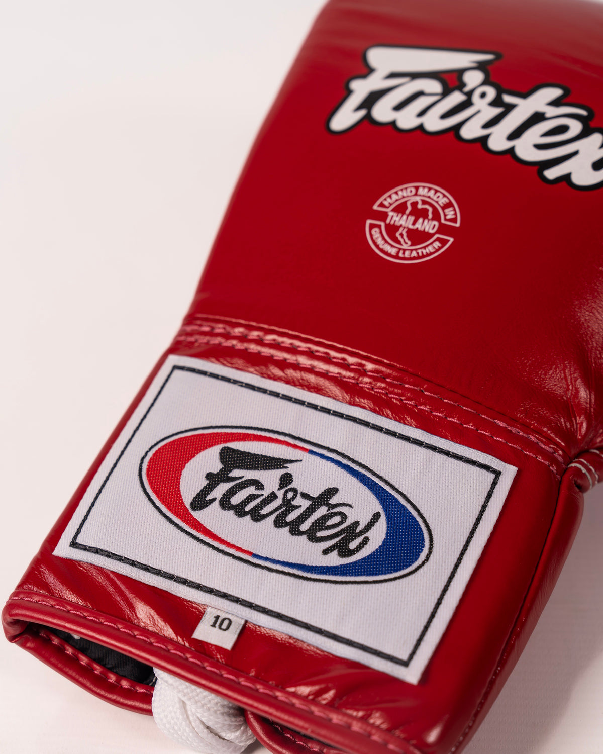 Fairtex BGL6 - Lace Up Competion Gloves - Red 10oz