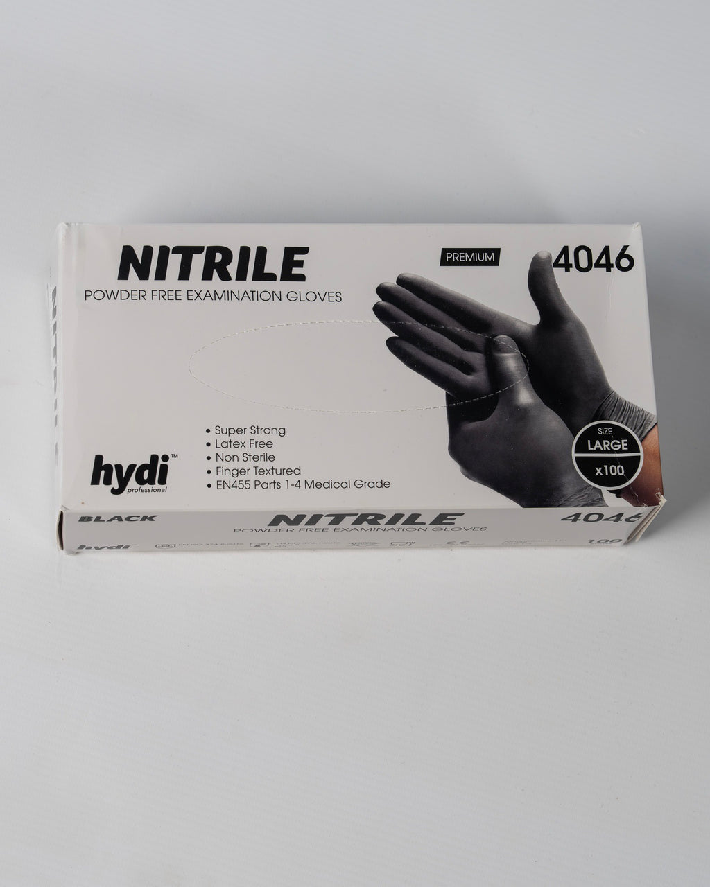 Empire Hydi Professional Nitrile Powder-Free Disposable Gloves - Black - 100 Pieces