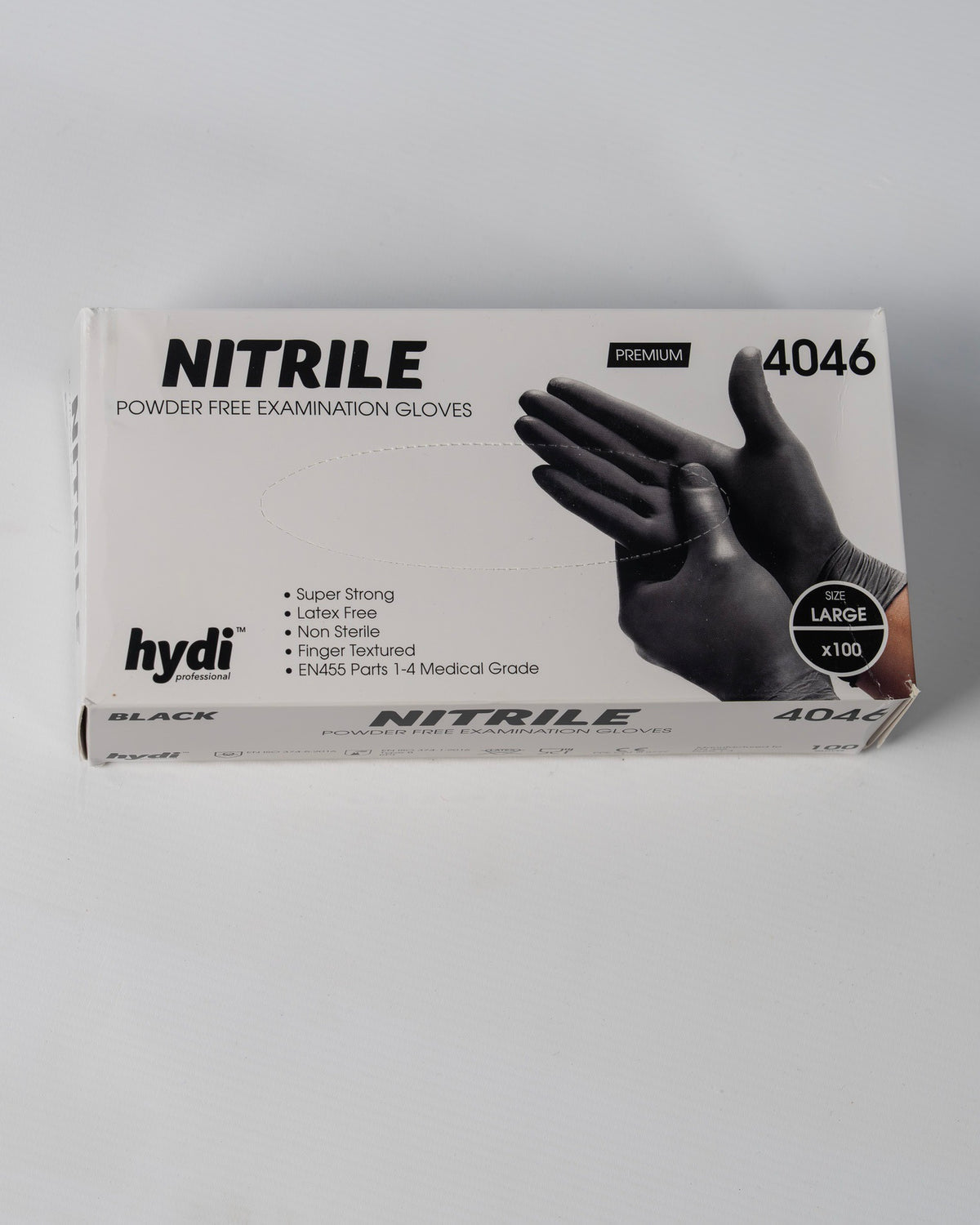 Empire Hydi Professional Nitrile Powder-Free Disposable Gloves - Black - 100 Pieces