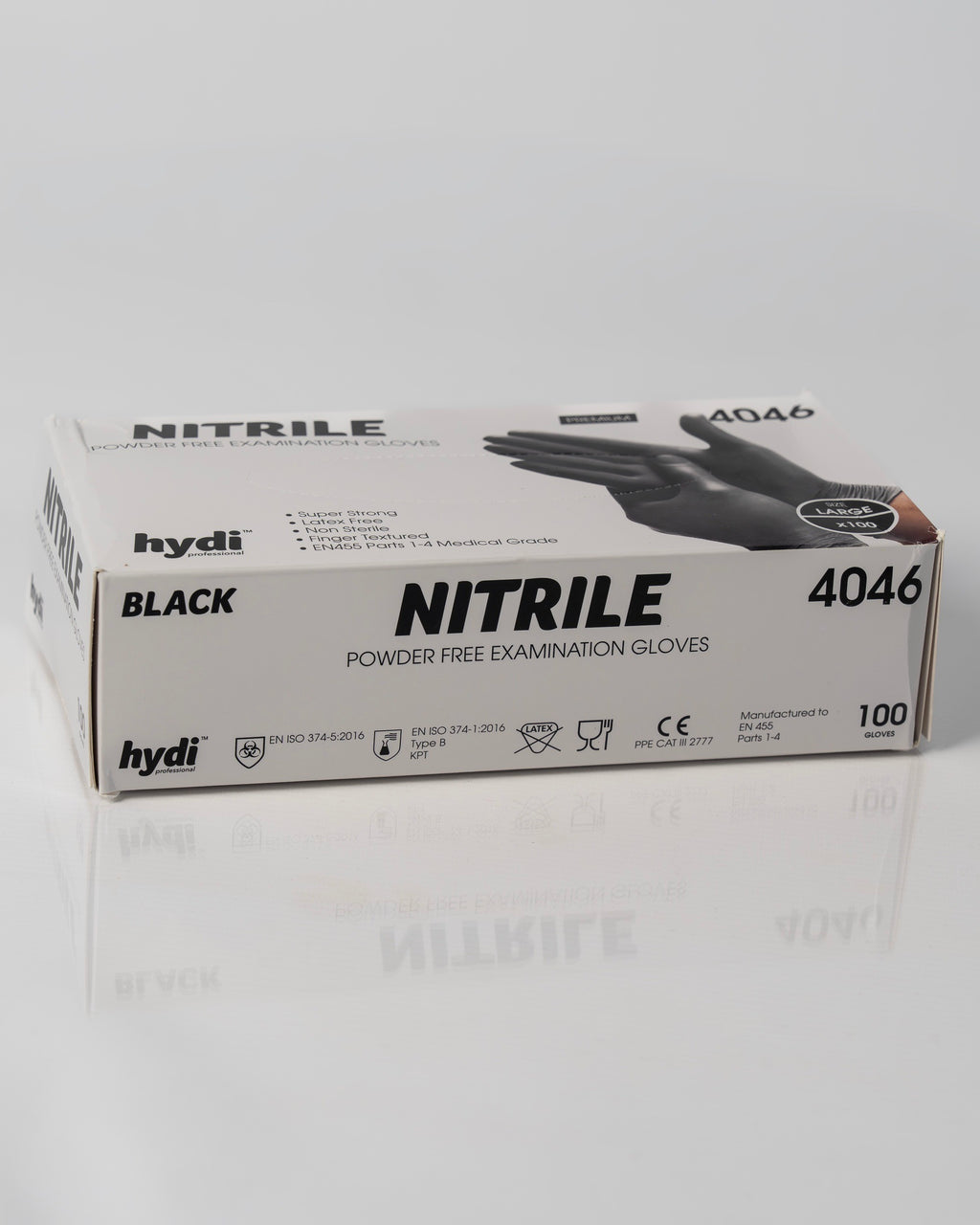 Empire Hydi Professional Nitrile Powder-Free Disposable Gloves - Black - 100 Pieces
