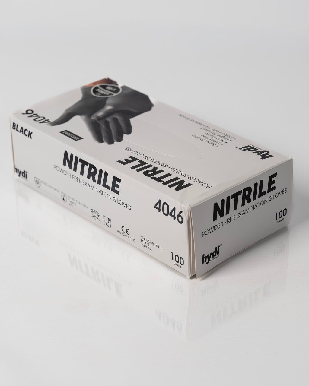 Empire Hydi Professional Nitrile Powder-Free Disposable Gloves - Black - 100 Pieces
