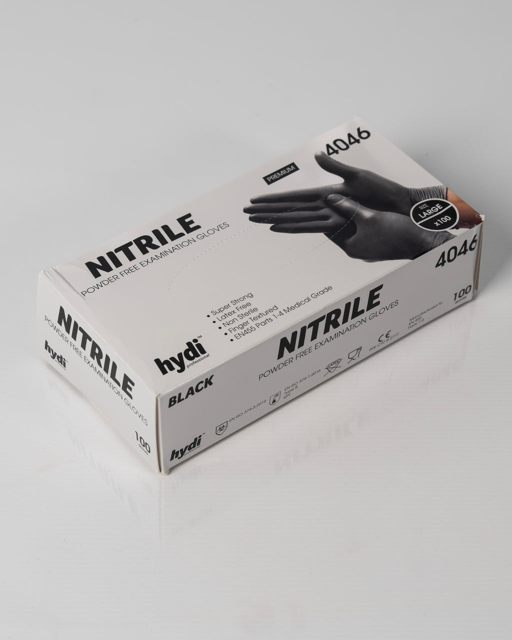 Empire Hydi Professional Nitrile Powder-Free Disposable Gloves - Black - 100 Pieces