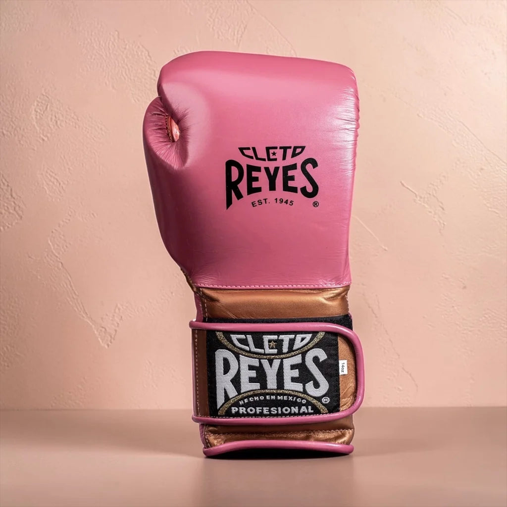 Cleto Reyes Exclusive Velcro Sparring Gloves - Pink / Copper - 16oz