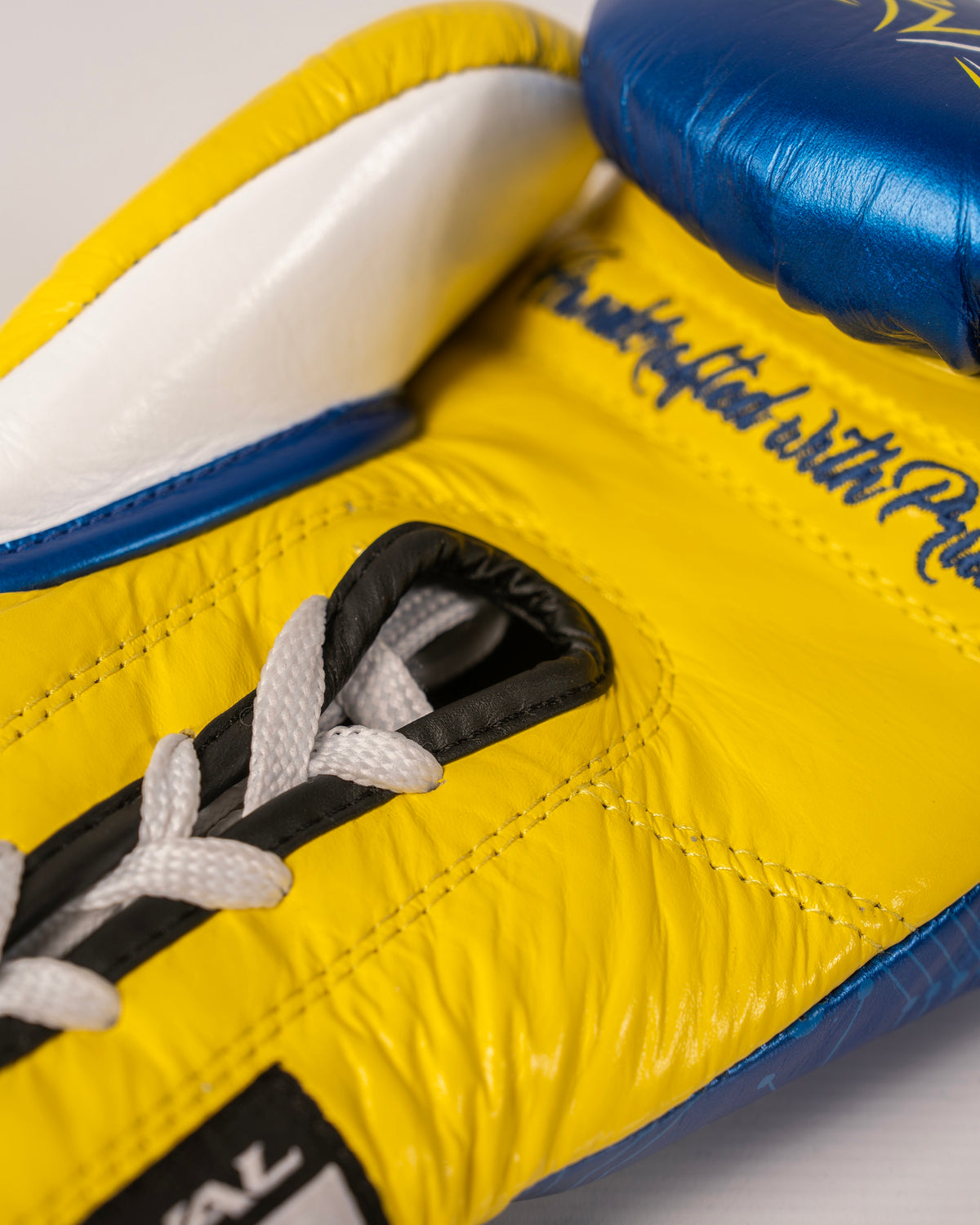 Rival RFX-Guerrero HDE-F P4P Edition Lace Up Sparring Gloves - Blue / Yellow - 14oz