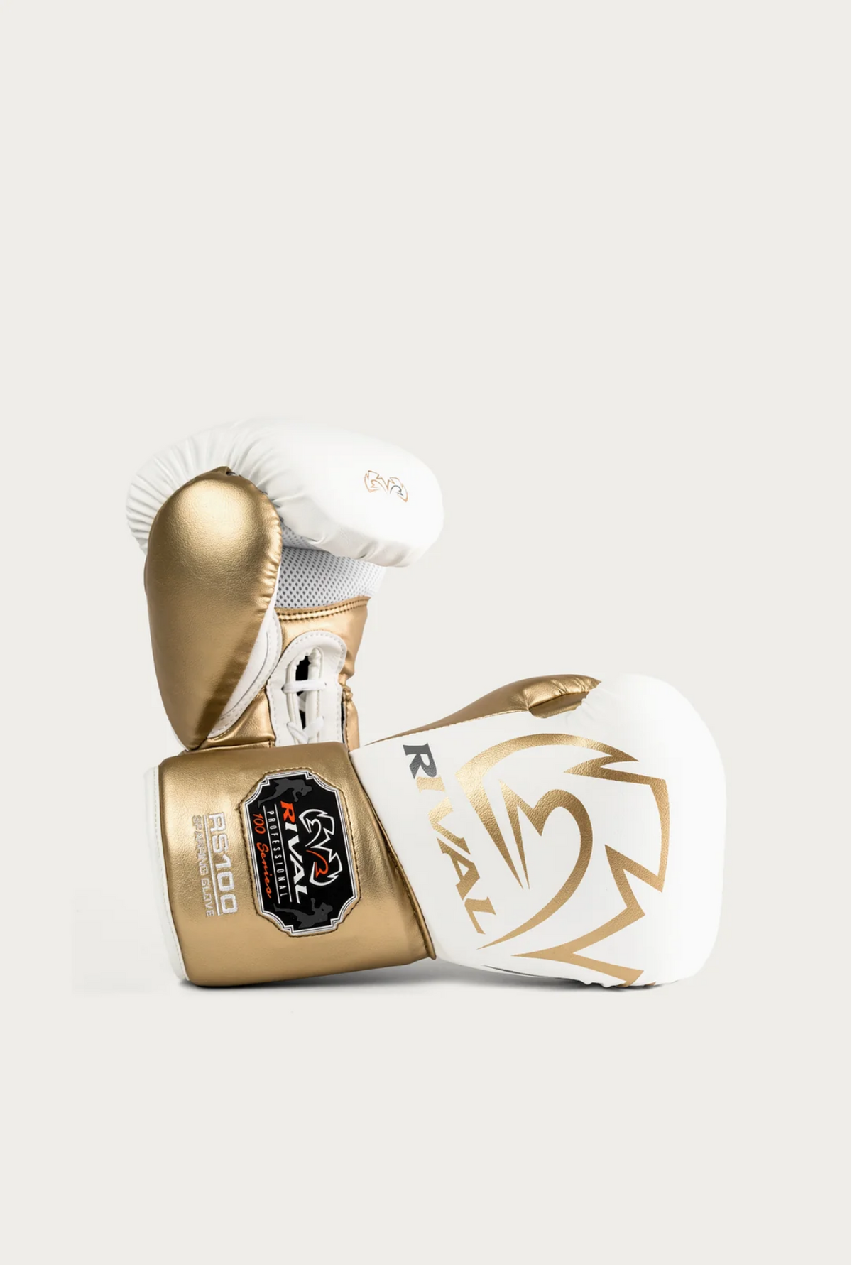 Rival RS100 Professional Sparring Gloves - White / Gold