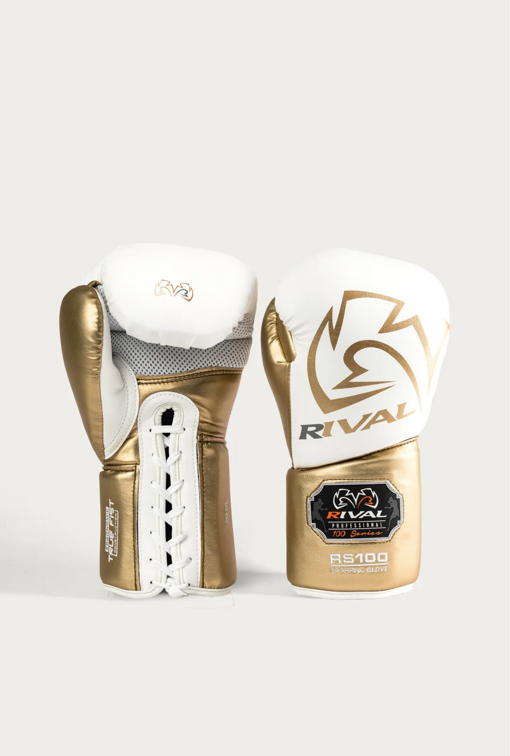 Rival RS100 Professional Sparring Gloves - White / Gold