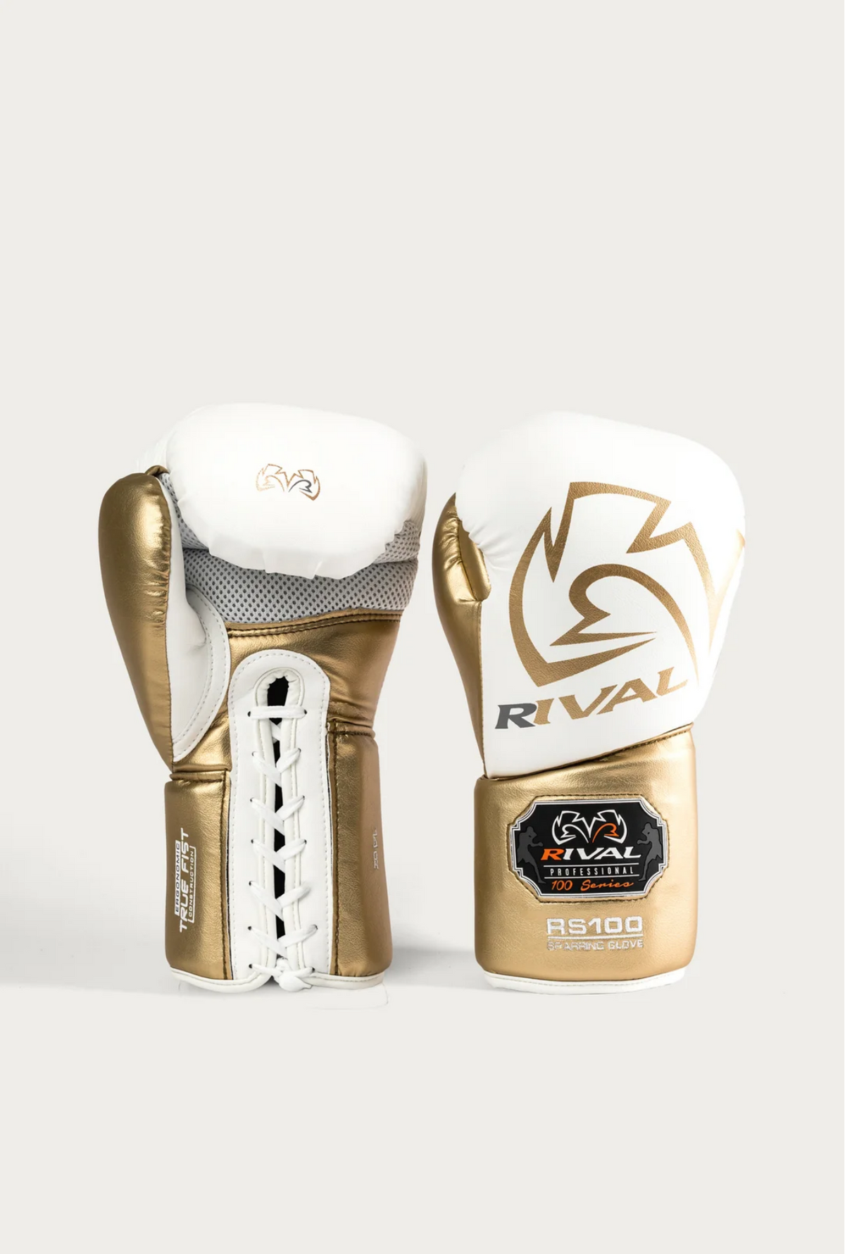 Rival RS100 Professional Sparring Gloves - White / Gold