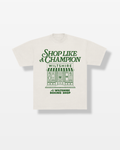 Wiltshire Boxing Shop 'Shop Like A Champion' Oversized Unisex T-Shirt - Ecru