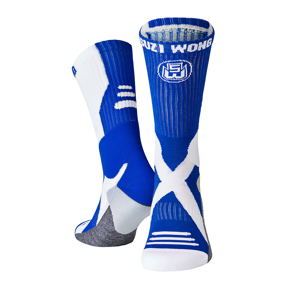 Suzi Wong X-Sole Classic Boxing Socks - White / Blue