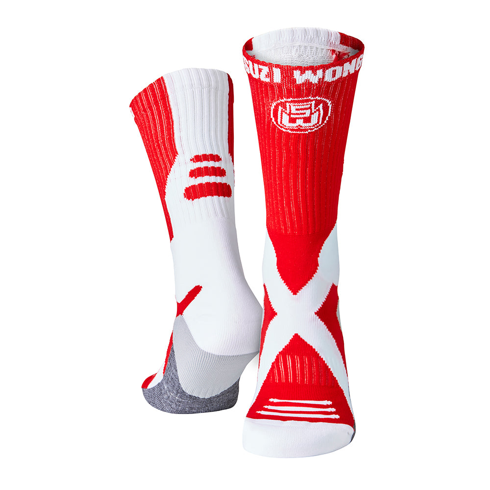 Suzi Wong X-Sole Classic Boxing Socks - White / Red