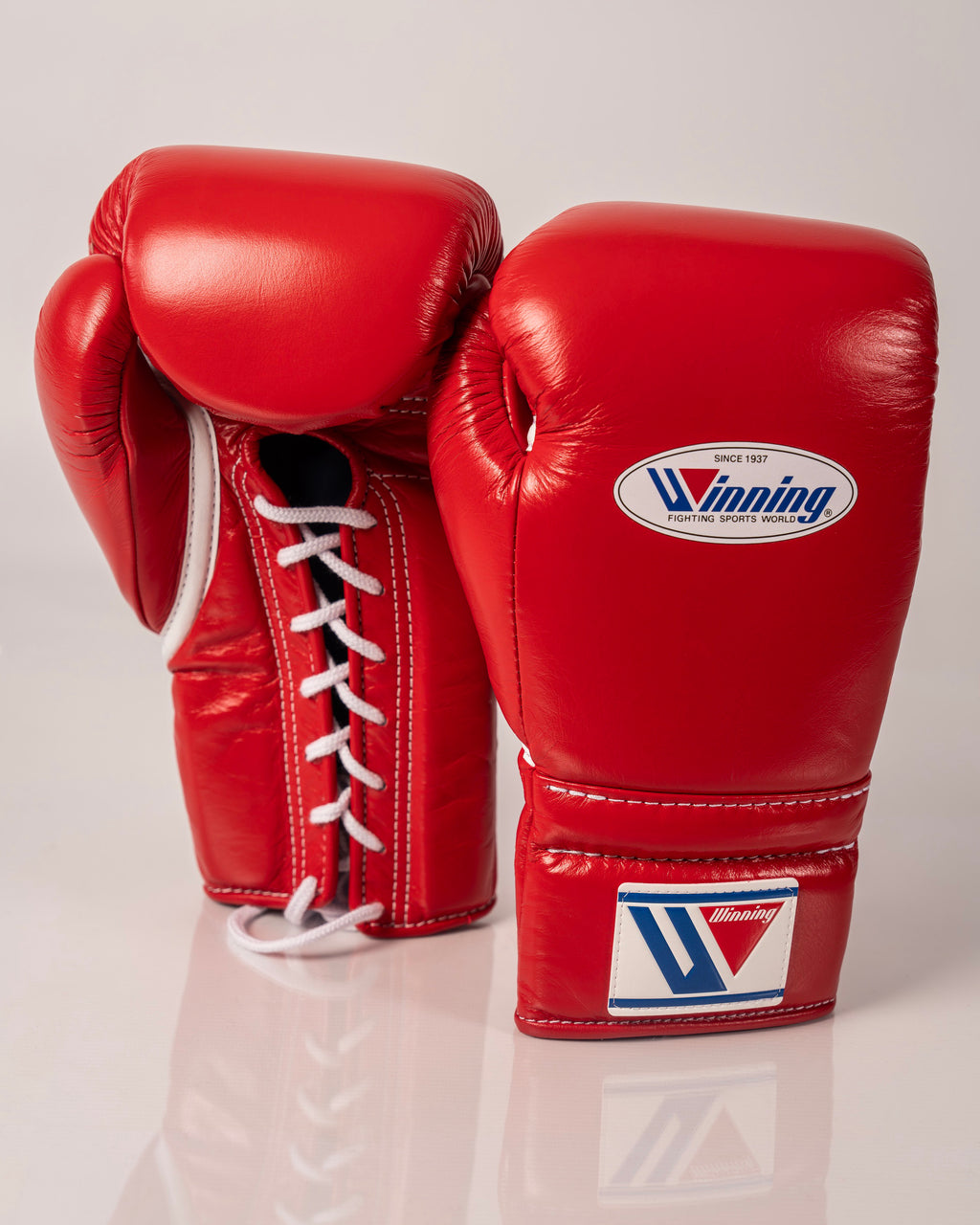 Winning - MS Lace Up Training Gloves - Red - 12oz
