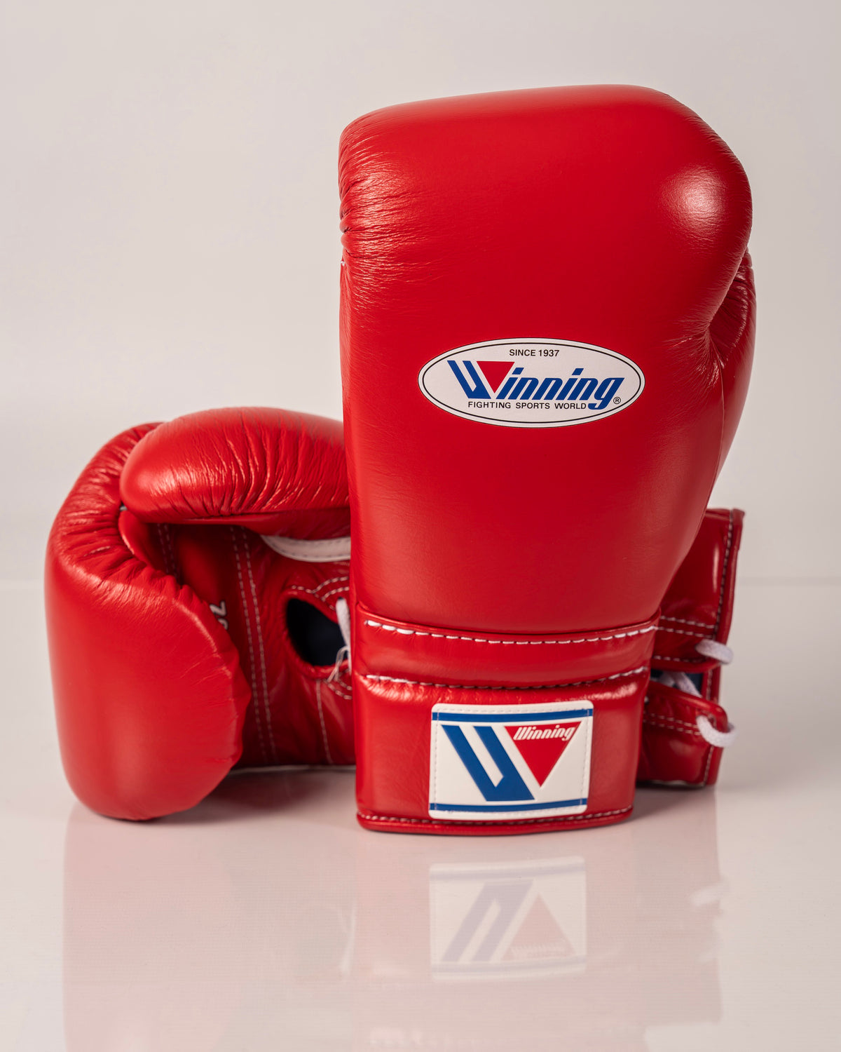 Winning - MS Lace Up Training Gloves - Red - 12oz