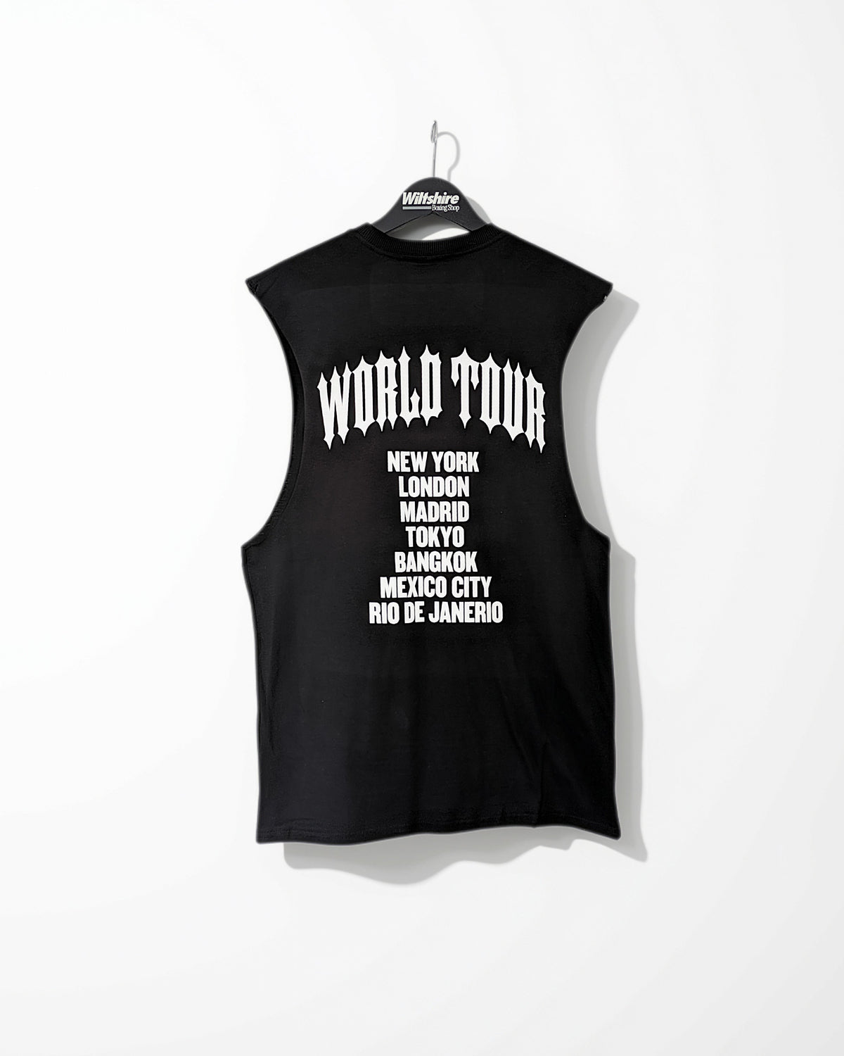 Wiltshire Boxing Shop 'Heavy Metal Boxing' Oversized Skater-Fit Vest - Black
